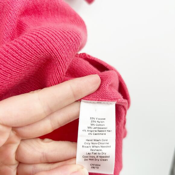 Talbots Womens Knit Lambswool Angora Cashmere Short Sleeve Cardigan Sweater M - Picture 5 of 7